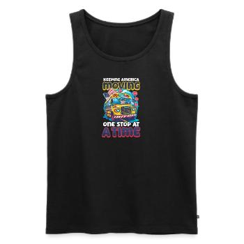 Patriotischer Busfahrer hält Amerika in Bewegung - Männer Premium Bio Tank Top - Schwarz - Vorne - AI Model Male 178 light (178cm)