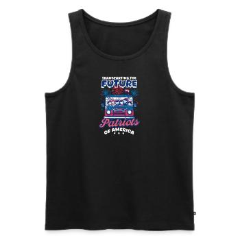 Patriotischer Busfahrer transportiert zukünftige Patrioten - Männer Premium Bio Tank Top - Schwarz - Vorne - AI Model Male 178 light (178cm)