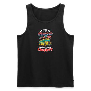 Patriotischer Busfahrer steuert in Richtung Freiheit - Männer Premium Bio Tank Top - Schwarz - Vorne - AI Model Male 178 light (178cm)