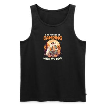 Funny Camping Camping With My Dog - Men's Premium Organic Tank Top - black - Front - Michal (187cm)