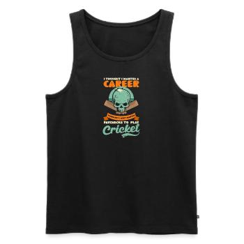 Cricket Player Wanted Paychecks For Cricket - Men's Premium Organic Tank Top - black - Front - AI Model Male 178 light (178cm)