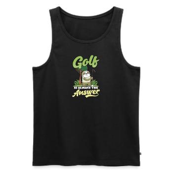 Golfen Golf Antwort - Männer Premium Bio Tank Top - Schwarz - Vorne - Michal (187cm)