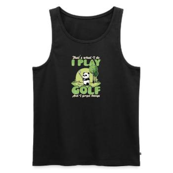 Golfen Golf spielen Dinge vergessen - Männer Premium Bio Tank Top - Schwarz - Vorne - Michal (187cm)