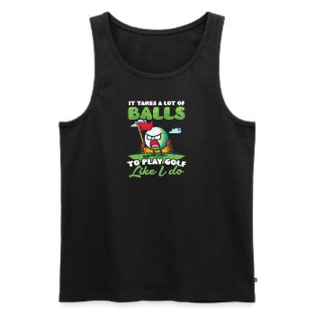 Golfen Spielen wie ich - Männer Premium Bio Tank Top - Schwarz - Vorne - Michal (187cm)
