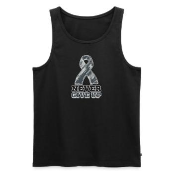 Glioblastoma Awareness Never Give Up - Men's Premium Organic Tank Top - black - Front - Michal (187cm)