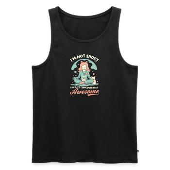Lustiger Yoga-Liebhaber Nicht kurz Konzentriert Genial - Männer Premium Bio Tank Top - Schwarz - Vorne - Michal (187cm)