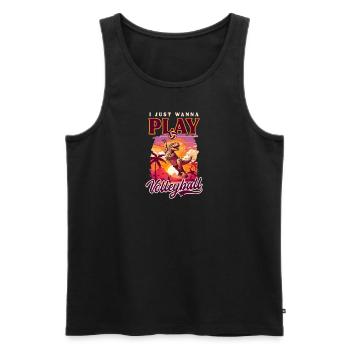 Volleyball Player Just Play Volleyball - Men's Premium Organic Tank Top - black - Front - Michal (187cm)