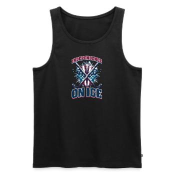 4 juillet Hockey Independence on Ice - Débardeur bio Premium Homme - noir - Devant - Michal (187cm)