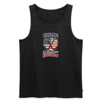 4 juillet Hockey Home of the Brave Hockey - Débardeur bio Premium Homme - noir - Devant - Michal (187cm)
