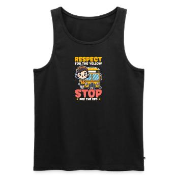 Busfahrer respektieren Gelb Stopp Rot - Männer Premium Bio Tank Top - Schwarz - Vorne - AI Model Male 178 light (178cm)