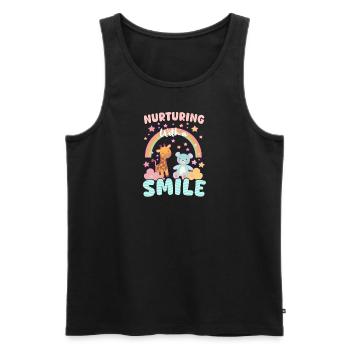 PICU Krankenschwester Fürsorge mit einem Lächeln - Männer Premium Bio Tank Top - Schwarz - Vorne - AI Model Male 178 light (178cm)