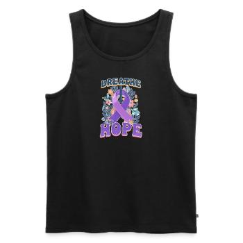 Cystic Fibrosis Breath Hope - Men's Premium Organic Tank Top - black - Front - Michal (187cm)