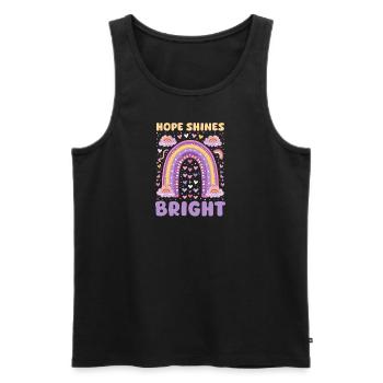 Mukoviszidose-Hoffnung leuchtet hell - Männer Premium Bio Tank Top - Schwarz - Vorne - AI Model Male 178 light (178cm)
