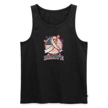 Cancer de l’utérus courageux - Débardeur bio Premium Homme - noir - Devant - Michal (187cm)