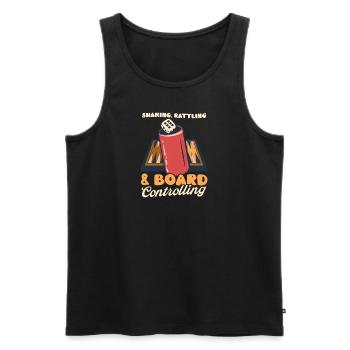 Funny Backgammon Shaking Rattling Board Controllin - Men's Premium Organic Tank Top - black - Front - AI Model Male 178 light (178cm)