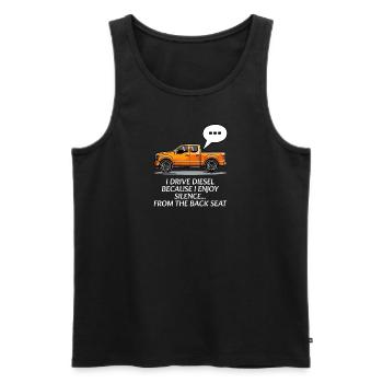 Dieselauto-Liebhaber Ich genieße Stille von hinten - Männer Premium Bio Tank Top - Schwarz - Vorne - AI Model Male 178 light (178cm)