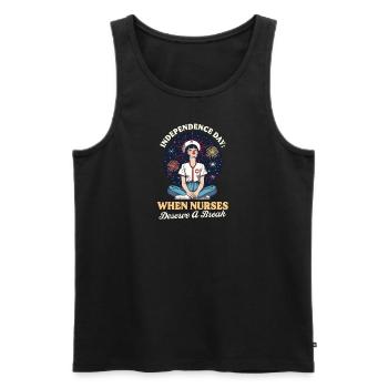Patriotische Krankenschwester, wenn Krankenschwestern eine Pause verdienen - Männer Premium Bio Tank Top - Schwarz - Vorne - Michal (187cm)