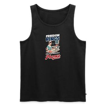 Patriotische Krankenschwester Freiheitsringe und Notruftelefone - Männer Premium Bio Tank Top - Schwarz - Vorne - Michal (187cm)