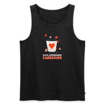 MDS Nurse 100% Caffeinated Caregiver - Men's Premium Organic Tank Top - black - Front - Michal (187cm)