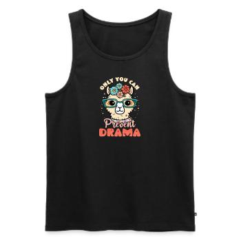 Alpaka-Lama: Sie können Drama verhindern - Männer Premium Bio Tank Top - Schwarz - Vorne - Michal (187cm)