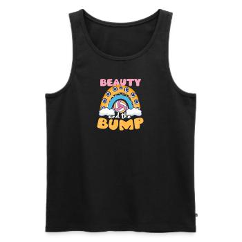 Volleyball Pregnancy Beauty And The Bump - Men's Premium Organic Tank Top - black - Front - Michal (187cm)
