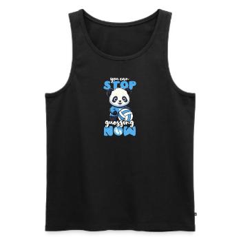 La grossesse de volley-ball peut arrêter de deviner maintenant Panda - Débardeur bio Premium Homme - noir - Devant - Michal (187cm)