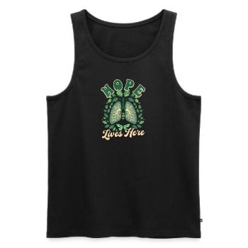 Lung Transplant Hope Lives Here - Men's Premium Organic Tank Top - black - Front - Michal (187cm)