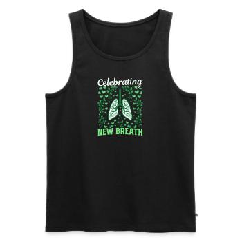 Lung Transplant Celebrating New Breath - Men's Premium Organic Tank Top - black - Front - Michal (187cm)