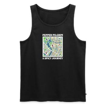 Hot Sauce Aficionado Pepper Pilgrim: Ein würziger Journ - Männer Premium Bio Tank Top - Schwarz - Vorne - Michal (187cm)