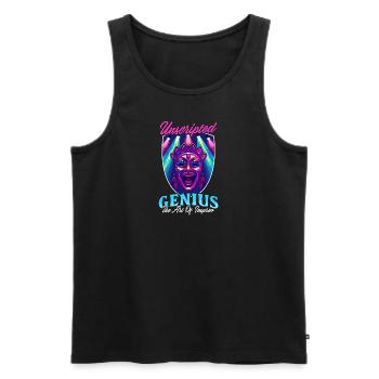 Impro-Theater Unscripted Genius: Die Kunst des Impro - Männer Premium Bio Tank Top - Schwarz - Vorne - AI Model Male 178 light (178cm)