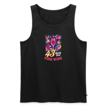 43. Geburtstag 43 - Altern wie guter Wein - Männer Premium Bio Tank Top - Schwarz - Vorne - AI Model Male 178 light (178cm)