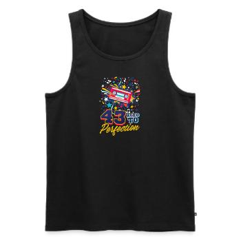 43rd Birthday 43 - Aged To Perfection - Men's Premium Organic Tank Top - black - Front - AI Model Male 178 light (178cm)