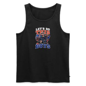 4. Juli Fußballtrainer Mach das Jungs - Männer Premium Bio Tank Top - Schwarz - Vorne - Michal (187cm)