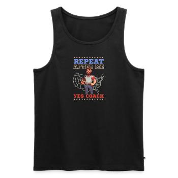 4th Of July Football Coach Repeat Yes Coach - Men's Premium Organic Tank Top - black - Front - Michal (187cm)