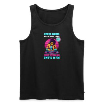 EDM Rave Mom House Music Until 9 PM - Men's Premium Organic Tank Top - black - Front - AI Model Male 178 light (178cm)