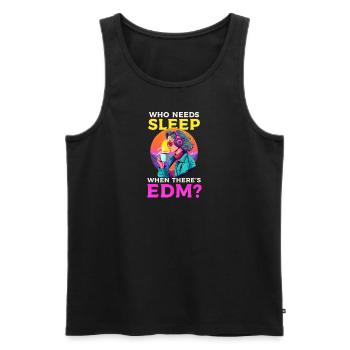 EDM Rave Mom Who Needs Sleep When There's EDM? - Men's Premium Organic Tank Top - black - Front - AI Model Male 178 light (178cm)