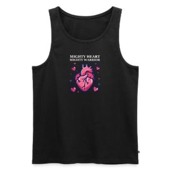 Conscience CHD Cœur puissant, Puissant guerrier - Débardeur bio Premium Homme - noir - Devant - Michal (187cm)