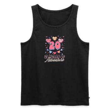 20 Years Anniversary 20 Years Of Adventure - Men's Premium Organic Tank Top - black - Front - Michal (187cm)