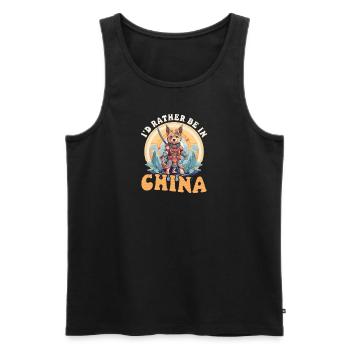 Chinese Rather Be In China - Men's Premium Organic Tank Top - black - Front - Michal (187cm)