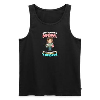 Bodybuilding Mom Lift Car, Groceries, Toddler - Men's Premium Organic Tank Top - black - Front - AI Model Male 178 light (178cm)