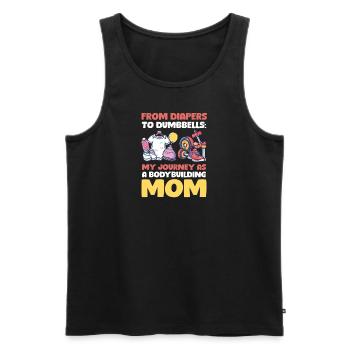 Bodybuilding Mom From Diapers to Dumbbells - Men's Premium Organic Tank Top - black - Front - AI Model Male 178 light (178cm)