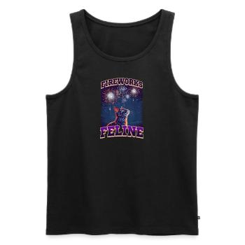 4. Juli Katzenfeuerwerk Katze Katze - Männer Premium Bio Tank Top - Schwarz - Vorne - AI Model Male 178 light (178cm)