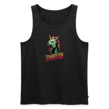 Licorne d’Halloween Zombiecorn - Débardeur bio Premium Homme - noir - Devant - Michal (187cm)