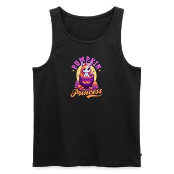 Halloween Licorne Citrouille Princesse - Débardeur bio Premium Homme - noir - Devant - Michal (187cm)