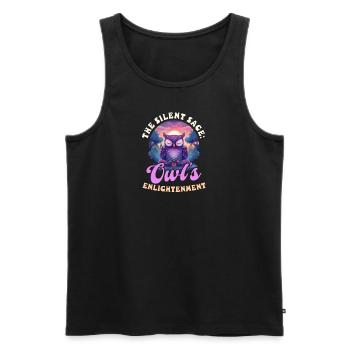 Spirituelle Eule Der stille Weise: Die Erleuchtung der Eule - Männer Premium Bio Tank Top - Schwarz - Vorne - AI Model Male 178 light (178cm)