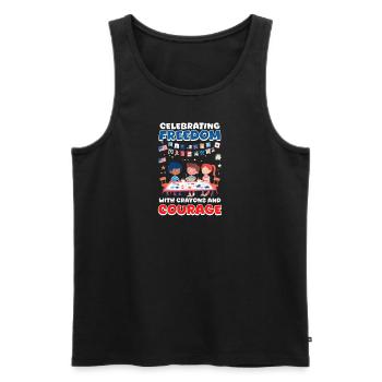Kindergärtnerin feiert die Freiheit - Männer Premium Bio Tank Top - Schwarz - Vorne - Michal (187cm)