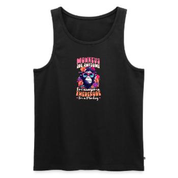 Monkey Lover Monkeys Are Awesome I'm Monkey - Men's Premium Organic Tank Top - black - Front - Michal (187cm)