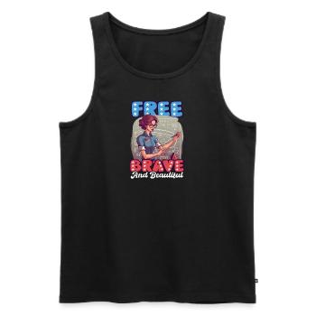 4. Juli Mathelehrer Kostenlos Mutig Schön - Männer Premium Bio Tank Top - Schwarz - Vorne - Michal (187cm)