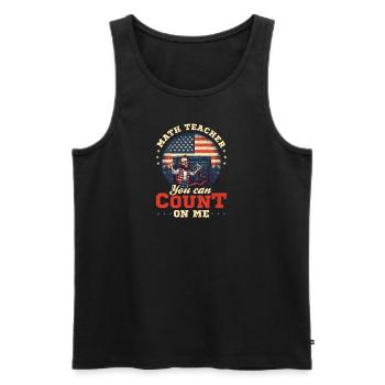 4. Juli Mathelehrer zählen auf mich - Männer Premium Bio Tank Top - Schwarz - Vorne - Michal (187cm)
