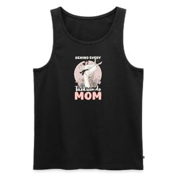 Taekwondo Mom Behind Every Taekwondo Practitioner - Men's Premium Organic Tank Top - black - Front - Michal (187cm)